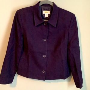 Talbots Deep Purple Button Up Collared Jacket